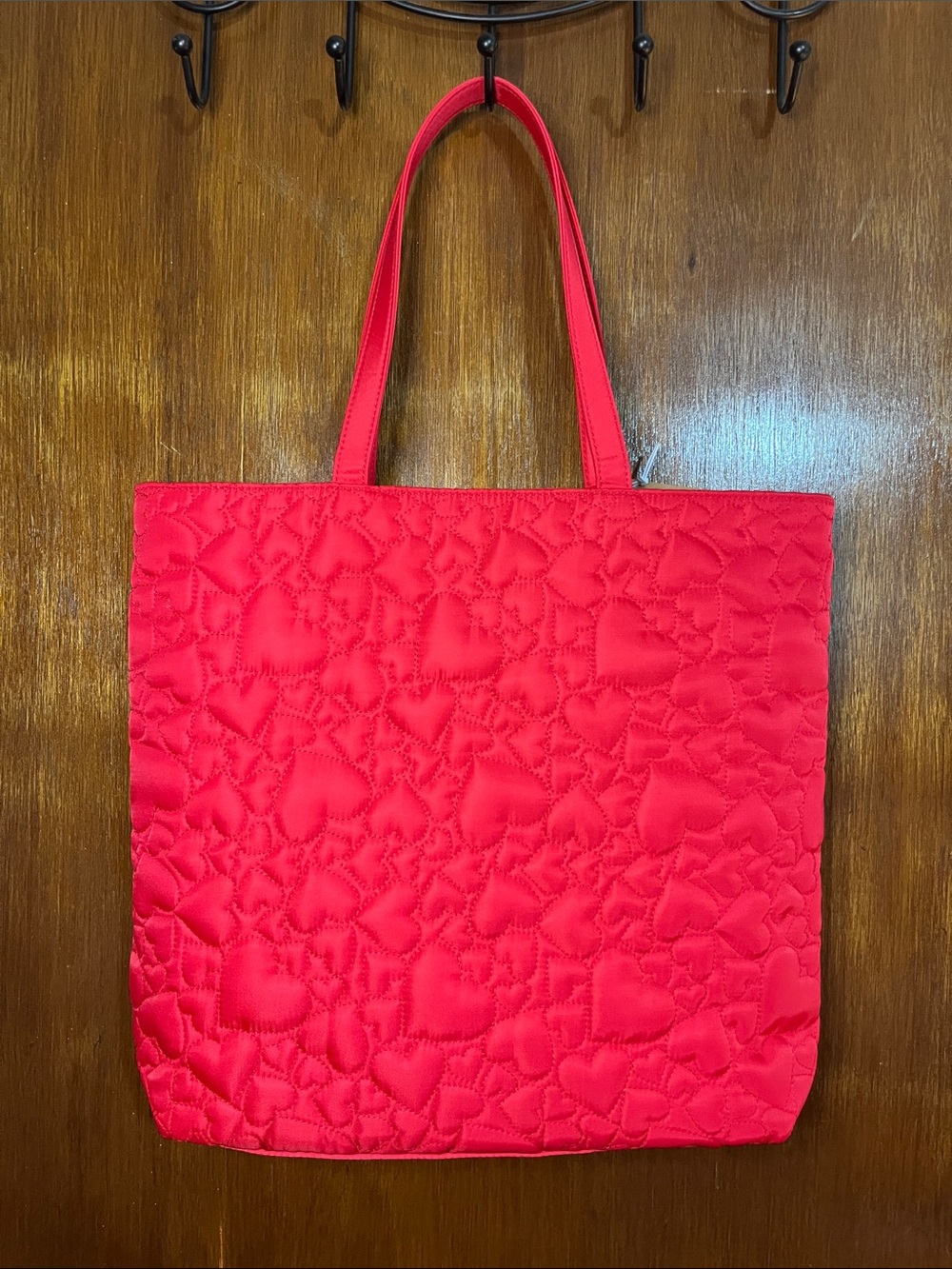 Kate Spade Red Quilted Heart-Pattern Tote - Picture 2 of 9